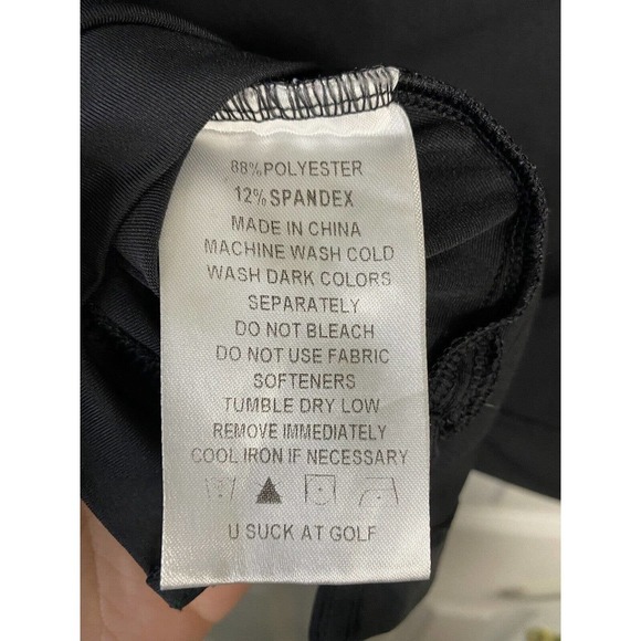 USAG U Suck at Golf Mens Performance Stretch Polo Shirt Size Large Black‎ - Picture 9 of 9